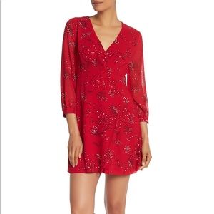 Madewell Hazelwood Wrap-Front Mini Dress, Red 10